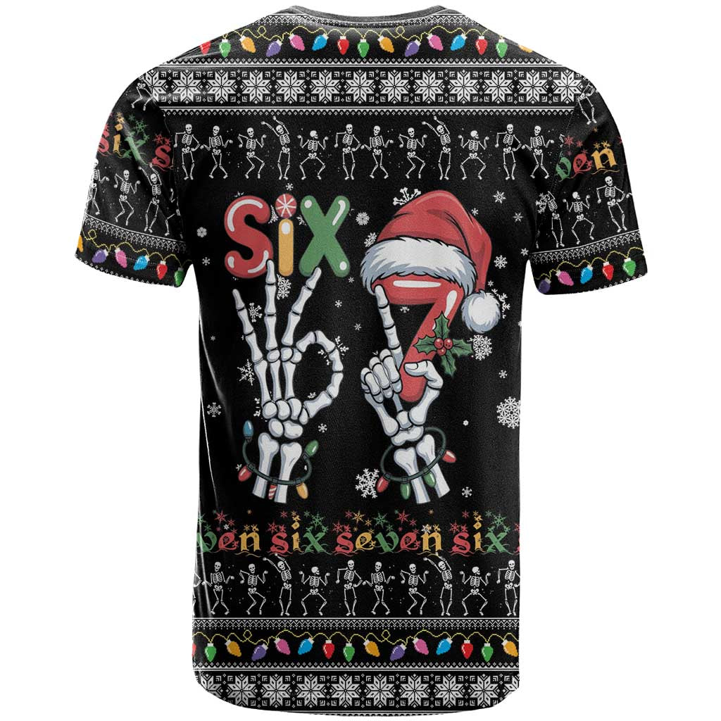 Six Seven Funny Skeleton Fingers Christmas T Shirt Creepy Santa Skeleton Hands - Wonder Print Shop