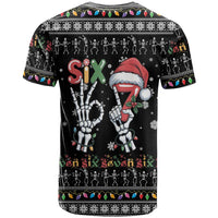Six Seven Funny Skeleton Fingers Christmas T Shirt Creepy Santa Skeleton Hands - Wonder Print Shop
