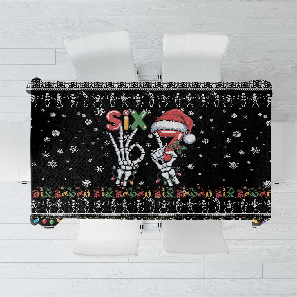 Six Seven Funny Skeleton Fingers Christmas Tablecloth Creepy Santa Skeleton Hands - Wonder Print Shop