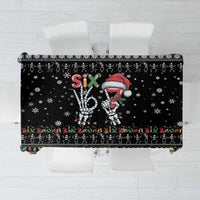 Six Seven Funny Skeleton Fingers Christmas Tablecloth Creepy Santa Skeleton Hands - Wonder Print Shop