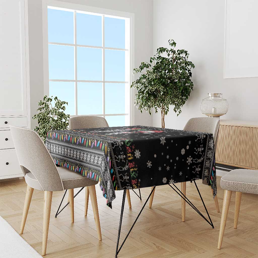 Six Seven Funny Skeleton Fingers Christmas Tablecloth Creepy Santa Skeleton Hands - Wonder Print Shop