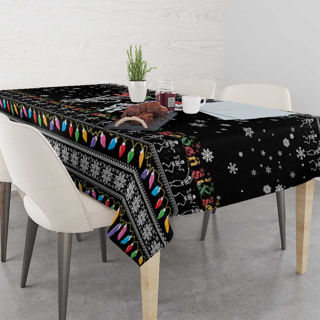 Six Seven Funny Skeleton Fingers Christmas Tablecloth Creepy Santa Skeleton Hands - Wonder Print Shop