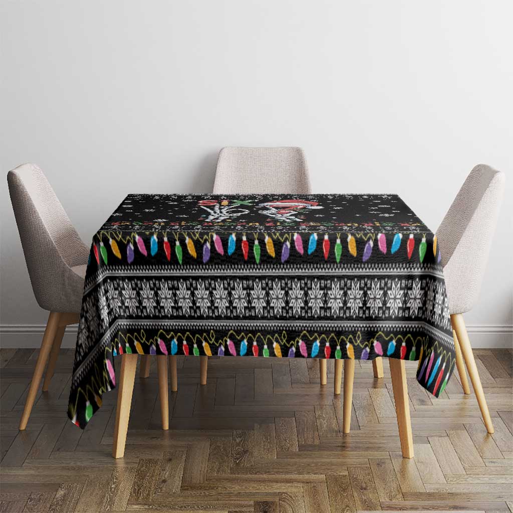 Six Seven Funny Skeleton Fingers Christmas Tablecloth Creepy Santa Skeleton Hands - Wonder Print Shop