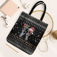 Six Seven Funny Skeleton Fingers Christmas Tote Bag Creepy Santa Skeleton Hands - Wonder Print Shop