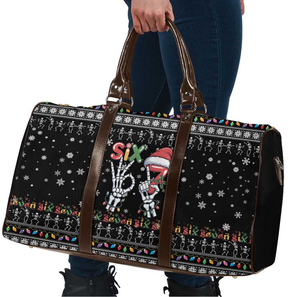 Six Seven Funny Skeleton Fingers Christmas Travel Bag Creepy Santa Skeleton Hands - Wonder Print Shop