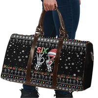 Six Seven Funny Skeleton Fingers Christmas Travel Bag Creepy Santa Skeleton Hands - Wonder Print Shop