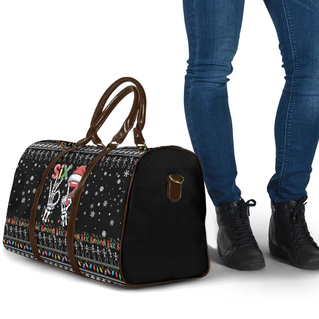 Six Seven Funny Skeleton Fingers Christmas Travel Bag Creepy Santa Skeleton Hands - Wonder Print Shop