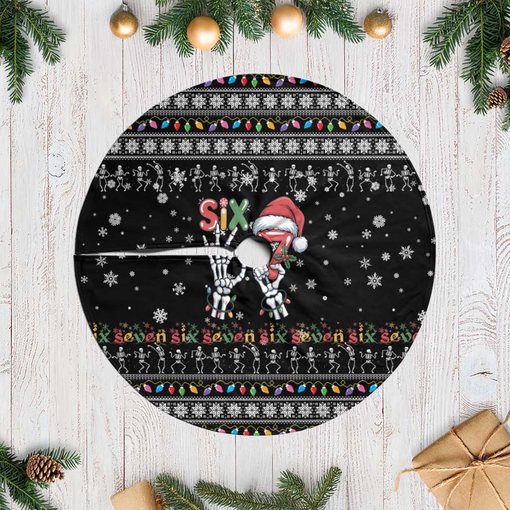 Six Seven Funny Skeleton Fingers Christmas Tree Skirt Creepy Santa Skeleton Hands - Wonder Print Shop