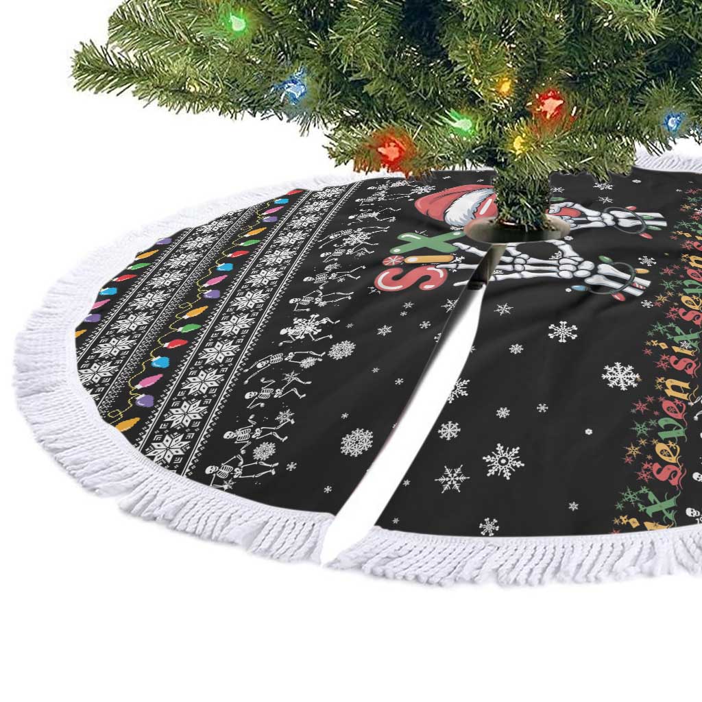 Six Seven Funny Skeleton Fingers Christmas Tree Skirt Creepy Santa Skeleton Hands - Wonder Print Shop