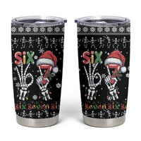 Six Seven Funny Skeleton Fingers Christmas Tumbler Cup Creepy Santa Skeleton Hands - Wonder Print Shop