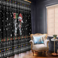 Six Seven Funny Skeleton Fingers Christmas Window Curtain Creepy Santa Skeleton Hands - Wonder Print Shop