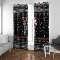 Six Seven Funny Skeleton Fingers Christmas Window Curtain Creepy Santa Skeleton Hands - Wonder Print Shop