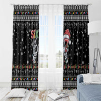 Six Seven Funny Skeleton Fingers Christmas Window Curtain Creepy Santa Skeleton Hands - Wonder Print Shop