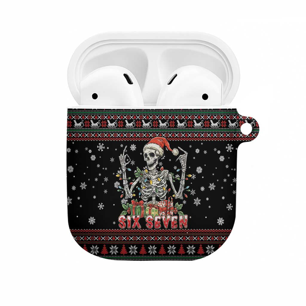 Six Seven Santa Skeleton AirPods Case Funny Christmas Skull - Wonder Print Shop