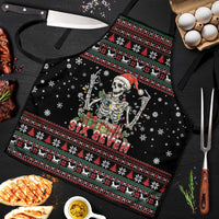 Six Seven Santa Skeleton Apron Funny Christmas Skull - Wonder Print Shop