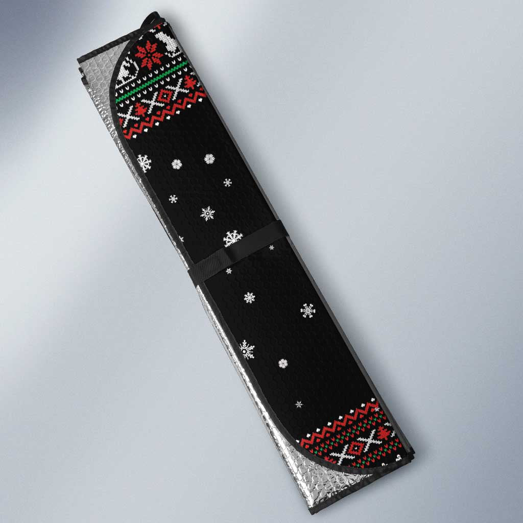 Six Seven Santa Skeleton Auto Sun Shade Funny Christmas Skull - Wonder Print Shop