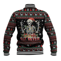 Six Seven Santa Skeleton Baseball Jacket Funny Christmas Skull - Wonder Print Shop