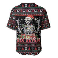 Six Seven Santa Skeleton Baseball Jersey Funny Christmas Skull - Wonder Print Shop