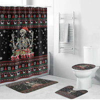 Six Seven Santa Skeleton Bathroom Set Funny Christmas Skull - Wonder Print Shop