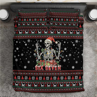 Six Seven Santa Skeleton Bedding Set Funny Christmas Skull - Wonder Print Shop
