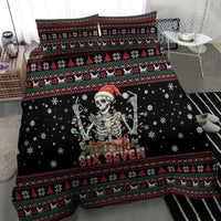 Six Seven Santa Skeleton Bedding Set Funny Christmas Skull - Wonder Print Shop