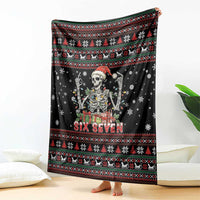 Six Seven Santa Skeleton Blanket Funny Christmas Skull - Wonder Print Shop