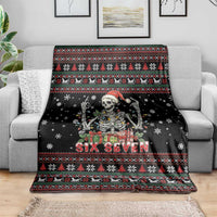 Six Seven Santa Skeleton Blanket Funny Christmas Skull - Wonder Print Shop