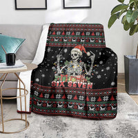 Six Seven Santa Skeleton Blanket Funny Christmas Skull - Wonder Print Shop