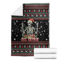 Six Seven Santa Skeleton Blanket Funny Christmas Skull - Wonder Print Shop