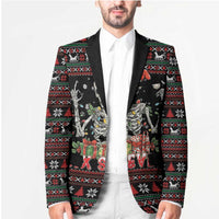 Six Seven Santa Skeleton Blazer Funny Christmas Skull - Wonder Print Shop