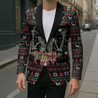 Six Seven Santa Skeleton Blazer Funny Christmas Skull - Wonder Print Shop