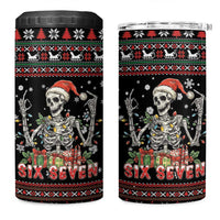 Six Seven Santa Skeleton 4 in 1 Can Cooler Tumbler Funny Christmas Skull - Wonder Print Shop