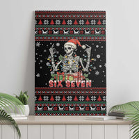 Six Seven Santa Skeleton Canvas Wall Art Funny Christmas Skull - Wonder Print Shop