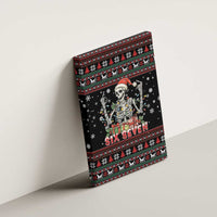 Six Seven Santa Skeleton Canvas Wall Art Funny Christmas Skull - Wonder Print Shop