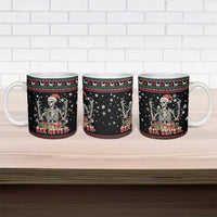 Six Seven Santa Skeleton Ceramic Mug Funny Christmas Skull - Wonder Print Shop