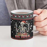 Six Seven Santa Skeleton Ceramic Mug Funny Christmas Skull - Wonder Print Shop