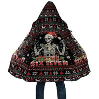 Six Seven Santa Skeleton Cloak Funny Christmas Skull - Wonder Print Shop