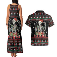 Six Seven Santa Skeleton Couples Matching Tank Maxi Dress and Hawaiian Shirt Funny Christmas Skull - Wonder Print Shop