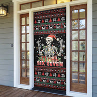 Six Seven Santa Skeleton Door Cover Funny Christmas Skull - Wonder Print Shop