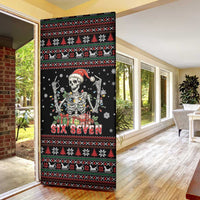 Six Seven Santa Skeleton Door Cover Funny Christmas Skull - Wonder Print Shop