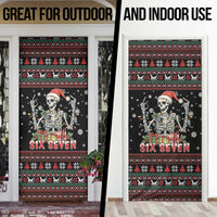 Six Seven Santa Skeleton Door Cover Funny Christmas Skull - Wonder Print Shop
