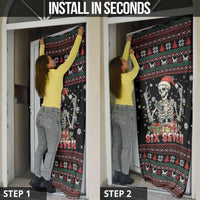 Six Seven Santa Skeleton Door Cover Funny Christmas Skull - Wonder Print Shop