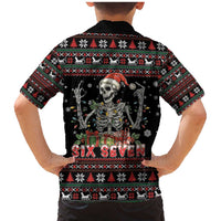 Six Seven Santa Skeleton Family Matching Mermaid Dress and Hawaiian Shirt Funny Christmas Skull - Wonder Print Shop