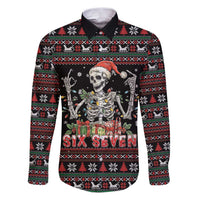 Six Seven Santa Skeleton Family Matching Puletasi and Hawaiian Shirt Funny Christmas Skull - Wonder Print Shop