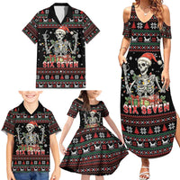 Six Seven Santa Skeleton Family Matching Summer Maxi Dress and Hawaiian Shirt Funny Christmas Skull - Wonder Print Shop