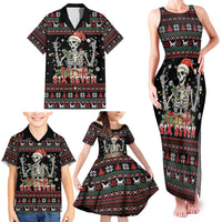 Six Seven Santa Skeleton Family Matching Tank Maxi Dress and Hawaiian Shirt Funny Christmas Skull - Wonder Print Shop