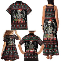 Six Seven Santa Skeleton Family Matching Tank Maxi Dress and Hawaiian Shirt Funny Christmas Skull - Wonder Print Shop