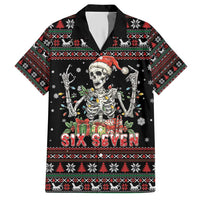 Six Seven Santa Skeleton Hawaiian Shirt Funny Christmas Skull - Wonder Print Shop