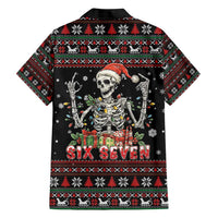 Six Seven Santa Skeleton Hawaiian Shirt Funny Christmas Skull - Wonder Print Shop