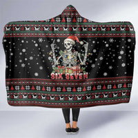 Six Seven Santa Skeleton Hooded Blanket Funny Christmas Skull - Wonder Print Shop
